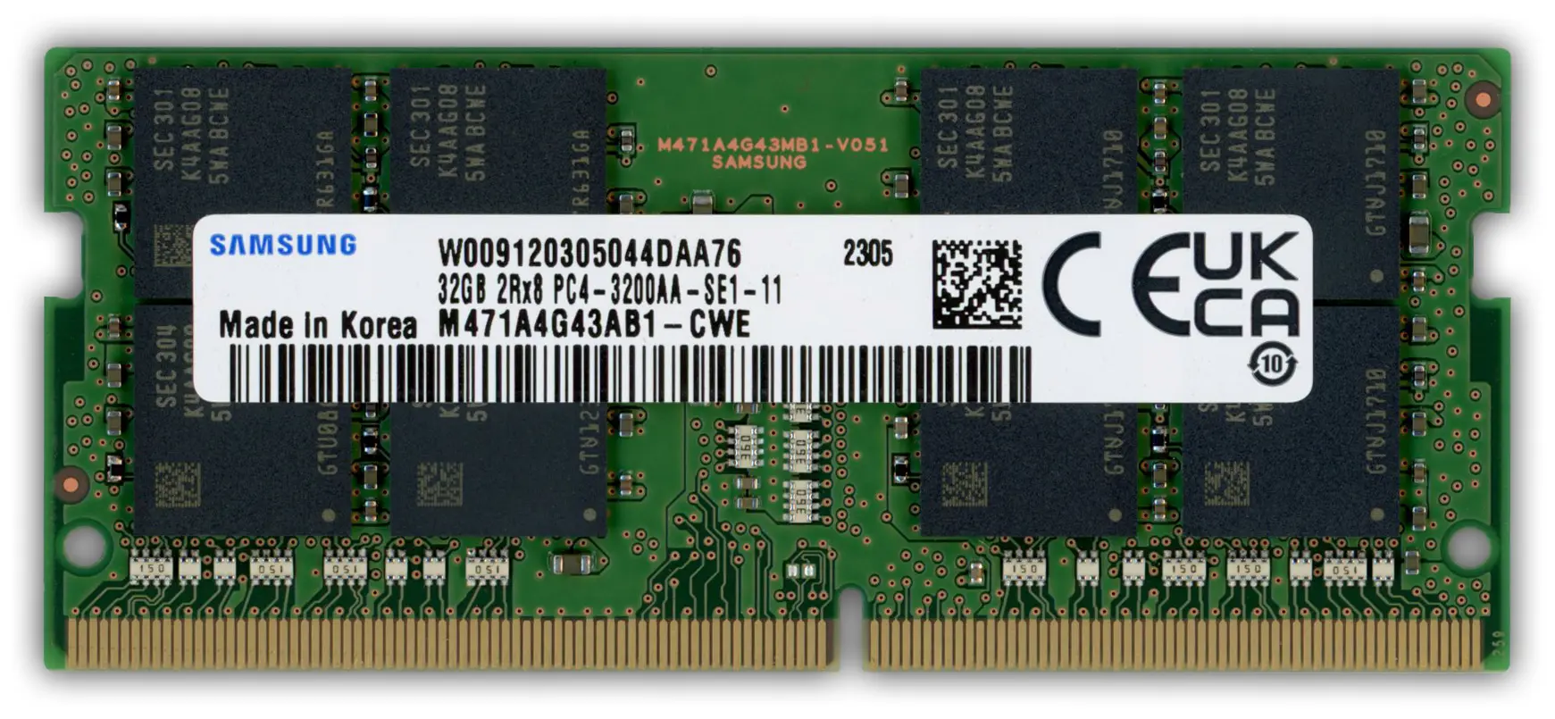 Samsung 32GB RAM-Modul DDR4 3200 MT/s PC4-3200AA-S SODIMM