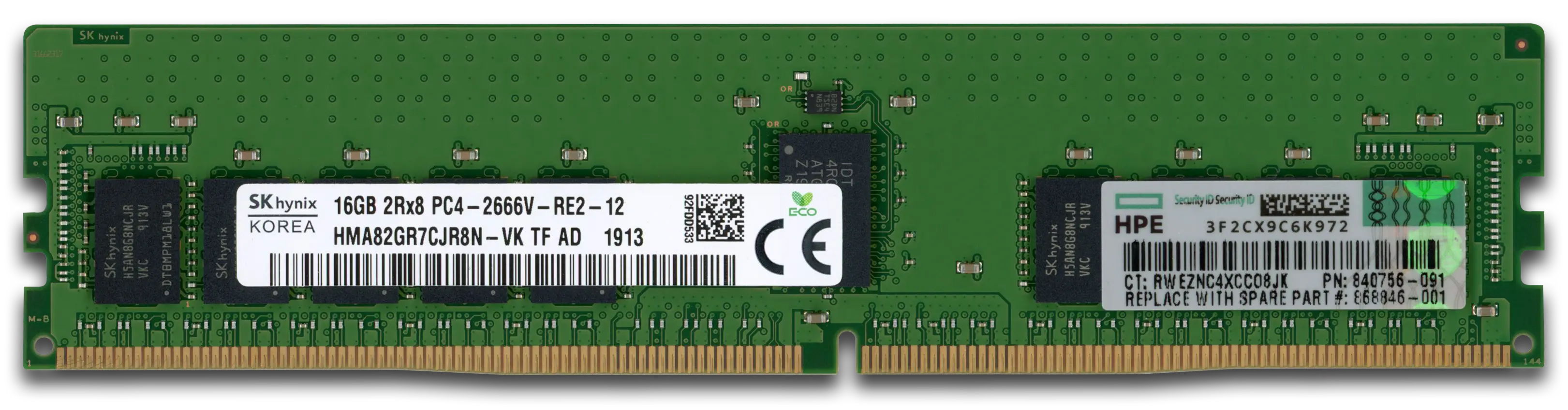 HPE 16GB RAM-Modul DDR4 2666 MT/s PC4-2666V-R RDIMM ECC 835955-B21, refurbished